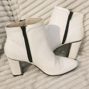 Dunion white ankle boots